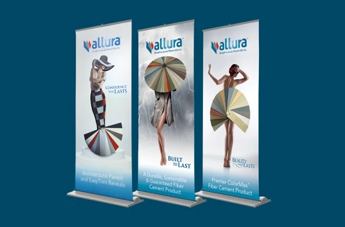 Allura branded trade-show banners and creative work
