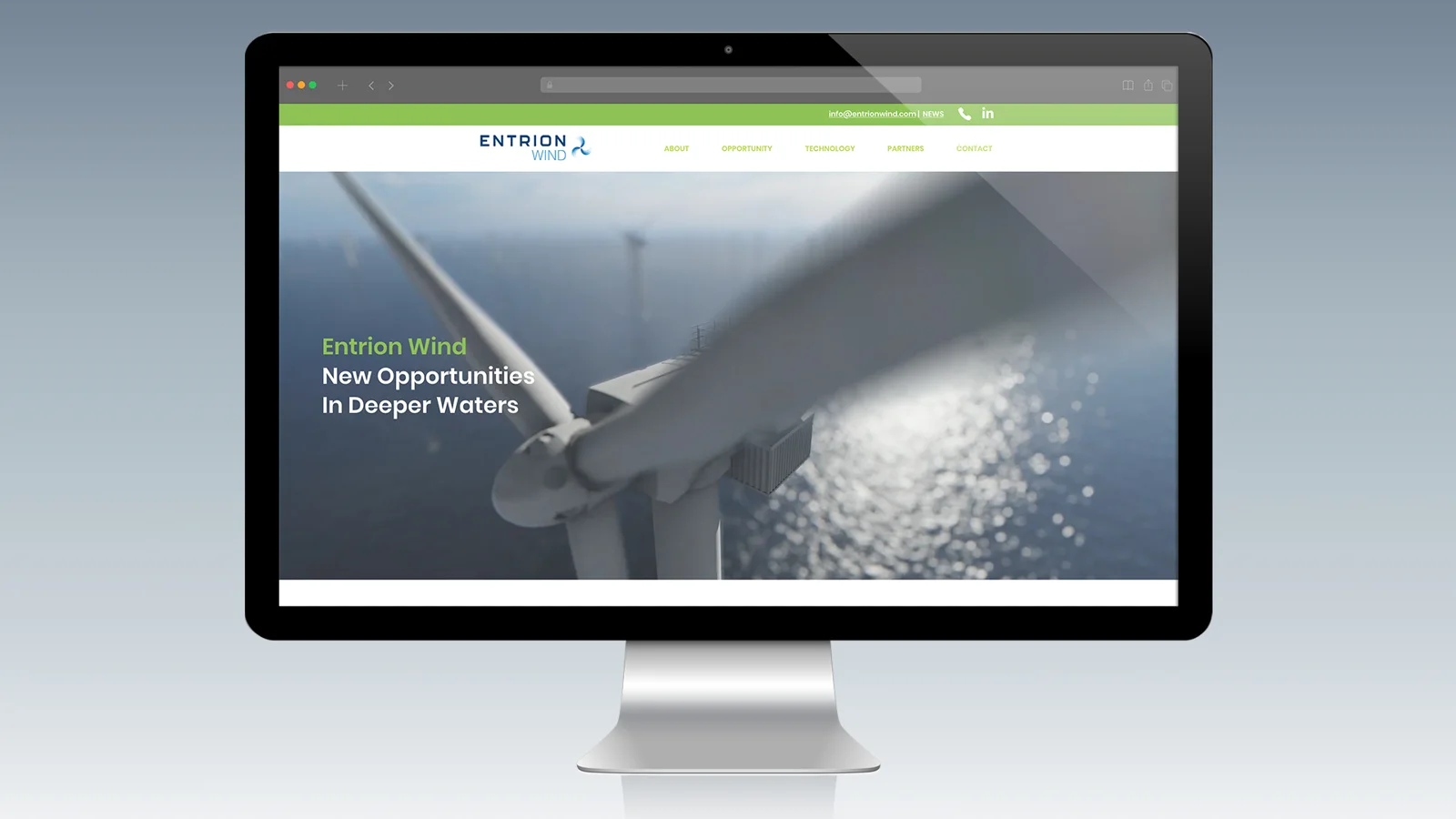 Entrion Wind website design displayed on multiple devices